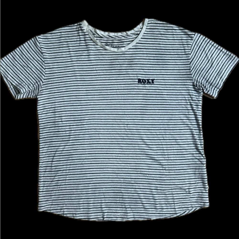 Roxy Black and White Striped Tee